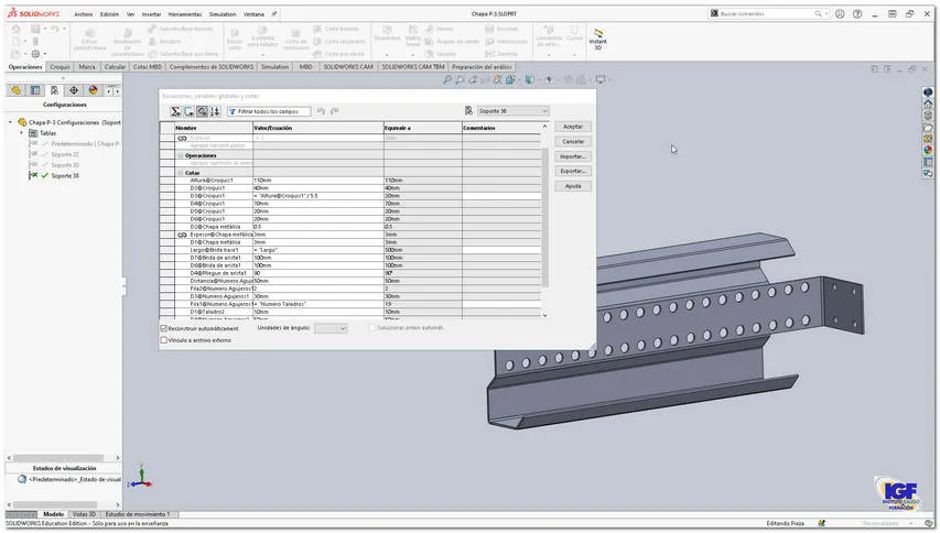 Curso online de SolidWorks avanzado ecuaciones - igf.webp