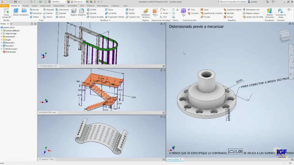 Curso profesional de Autodesk Inventor (Sin tutorías)