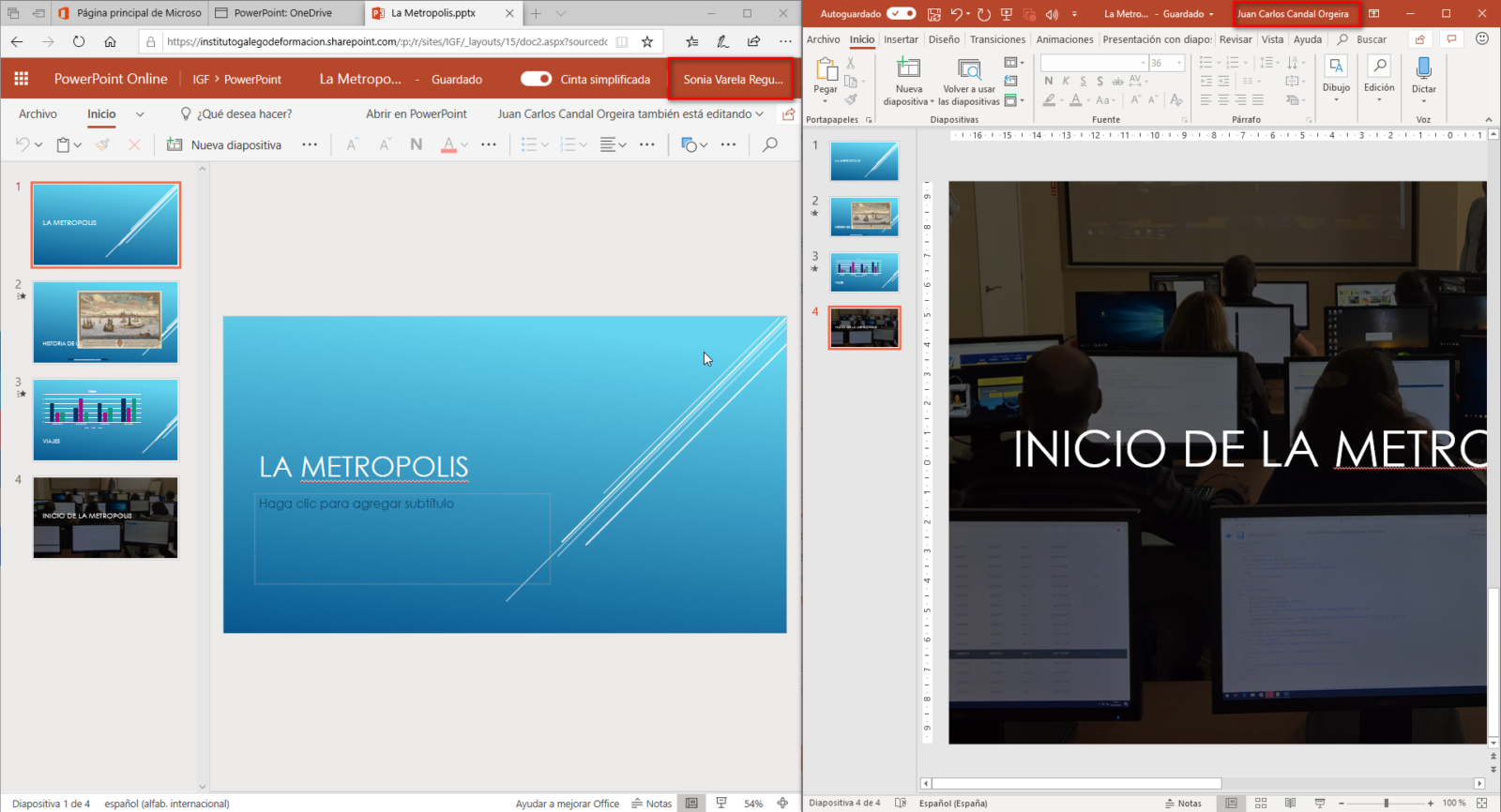 colaborar en powerpoint