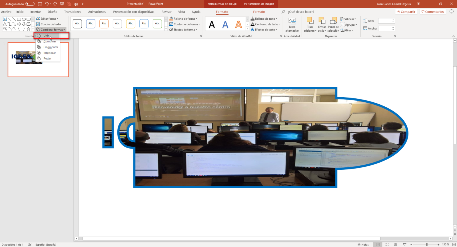 unir formas en PowerPoint - Instituto Galego de Formación