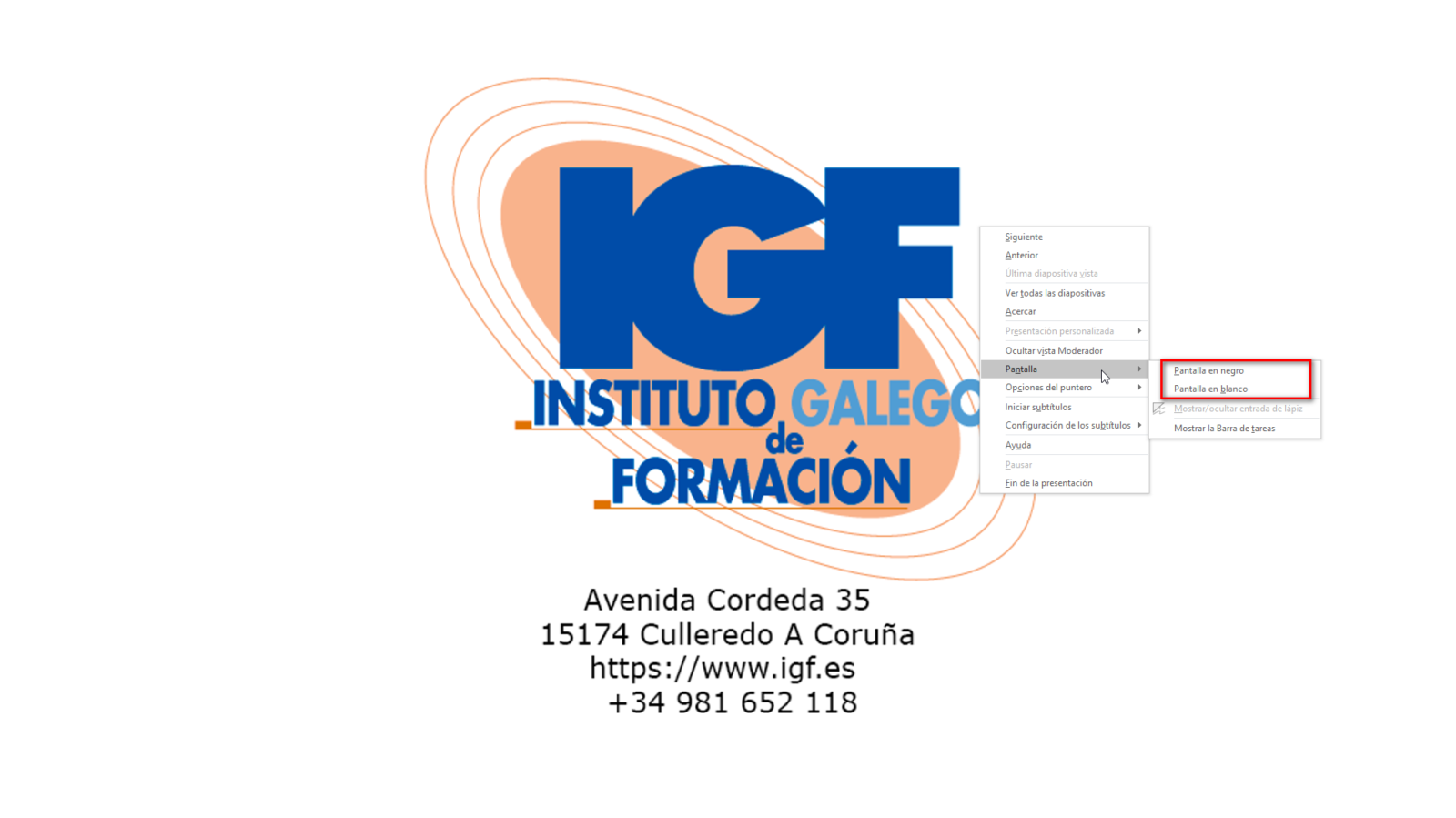 Trucos para las presentaciones en PowerPoint - Instituto Galego de Formación