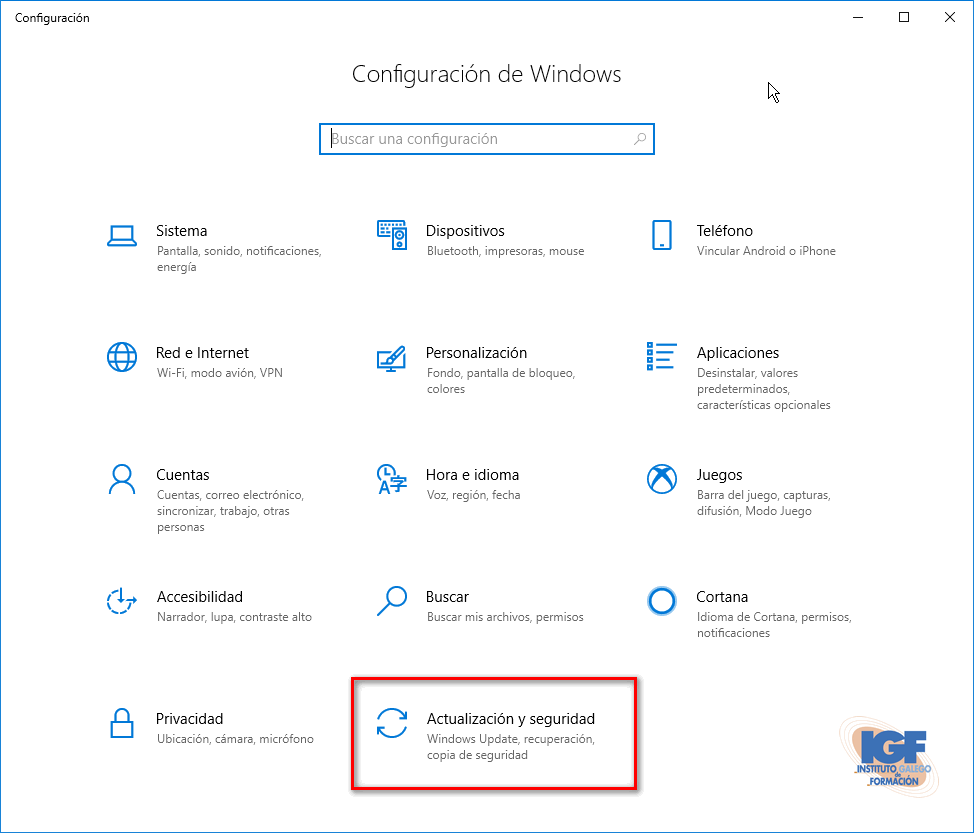 Actualización para Windows 10, versión 1903 actualización y seguridad - igf.es