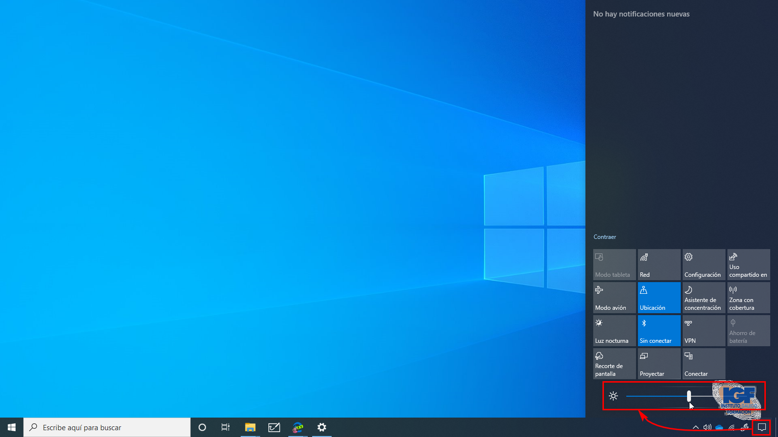 reducir el brillo de la pantalla en Windows 10