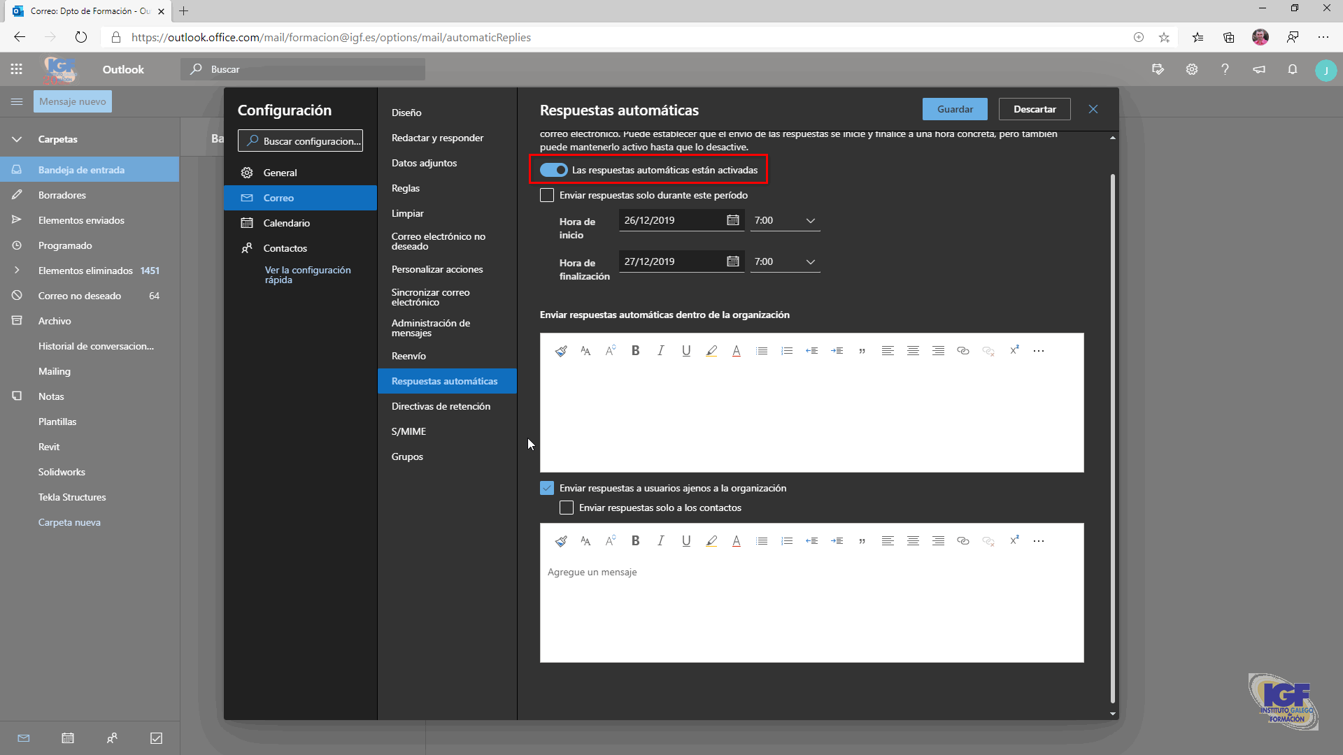 Enviar Respuestas Autom ticas En Outlook En La Web IGF Instituto