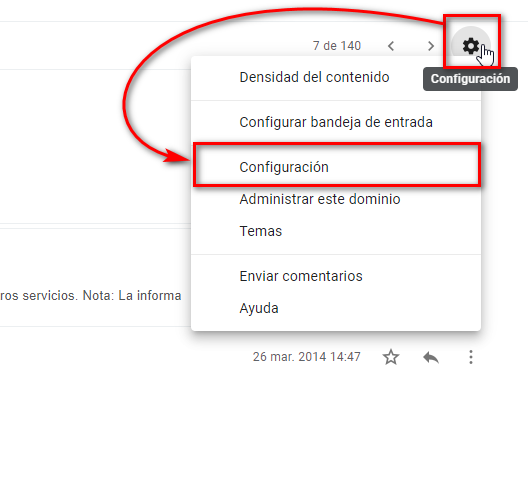 Configuración desbloquear una cuenta en Gmail - igf.es