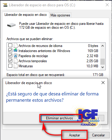 Liberador de espacio en Windows 10