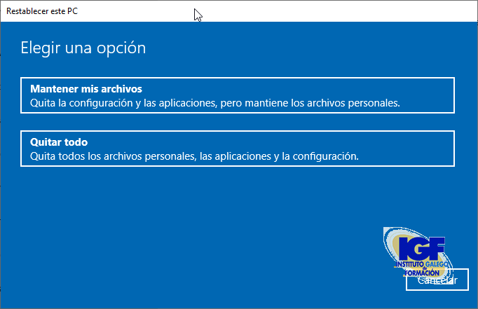 Recuperar Windows 10 - igf.es