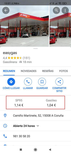 Precios gasolinera - igf.es