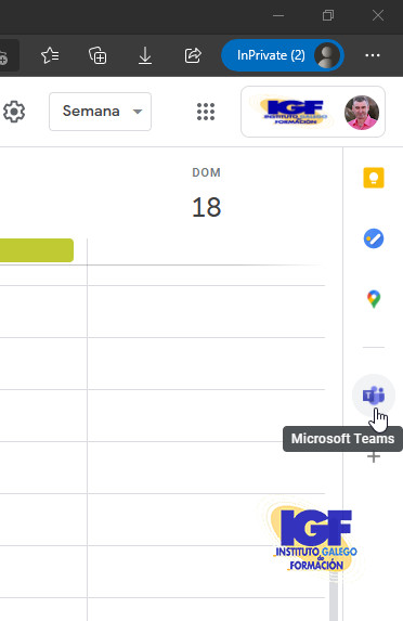 Microsoft Teams en el calendario de Gmail