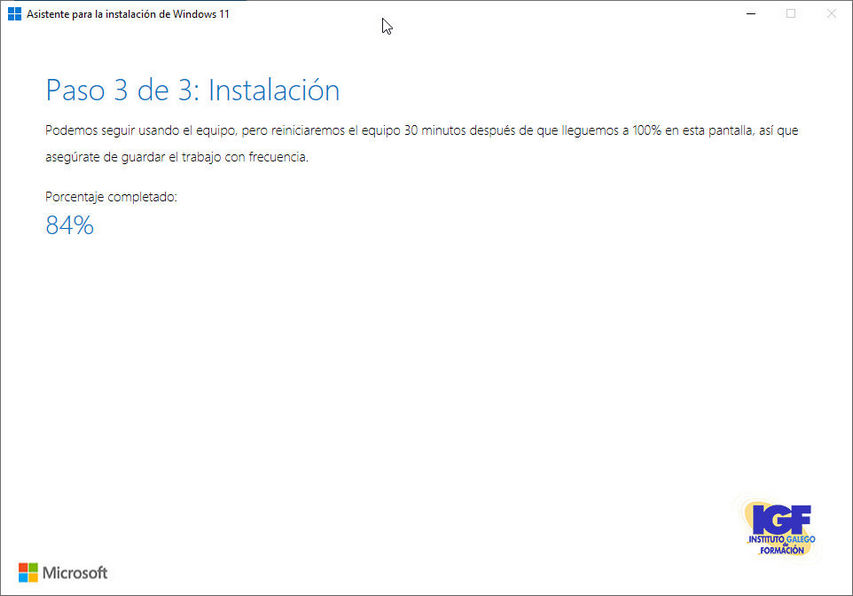 Instalación de la actualización de Windows 11 - igf.es