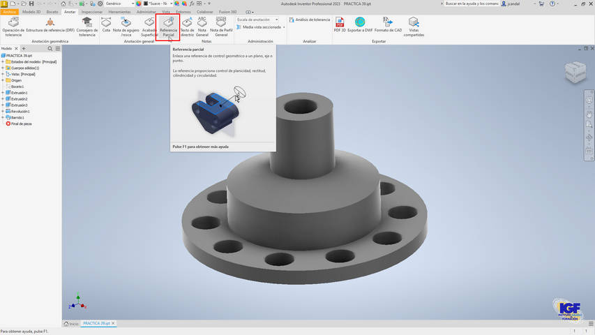 Referencias parciales Inventor 2023